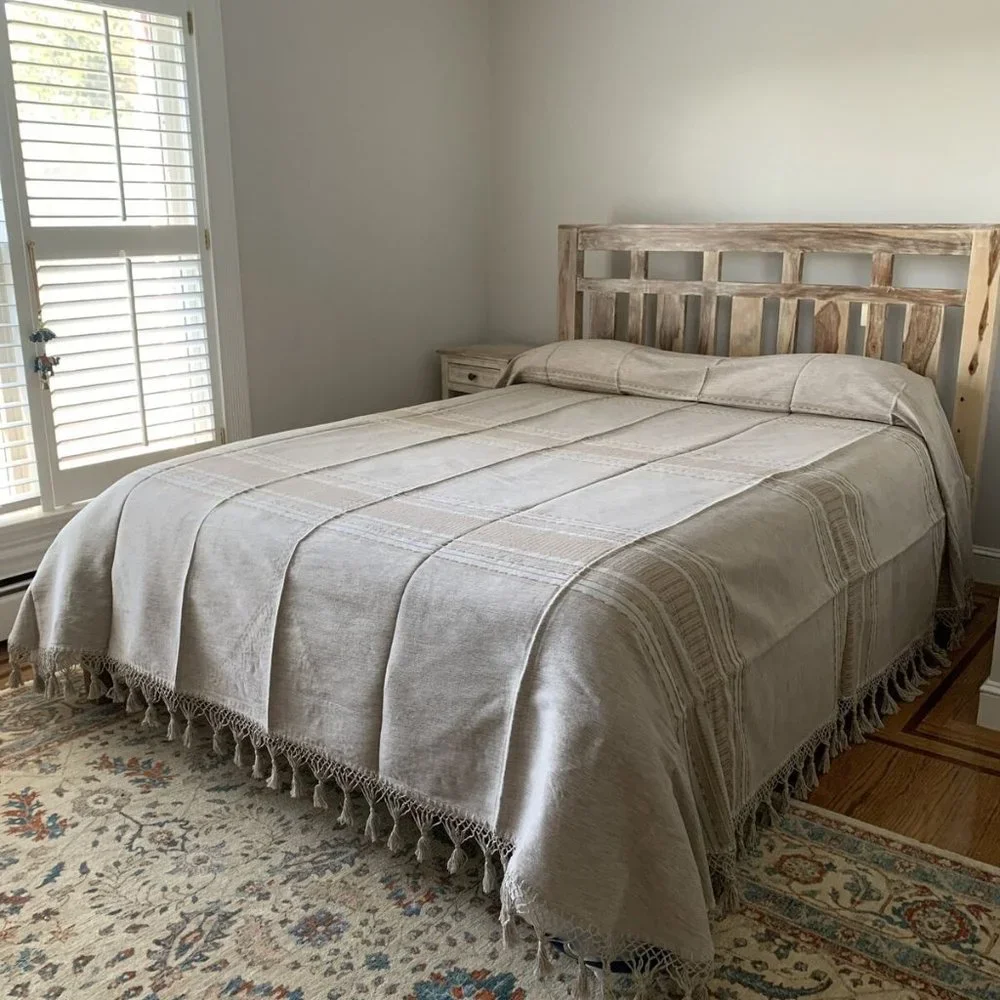 Hand Loom Queen Size Cotton Bedspread.